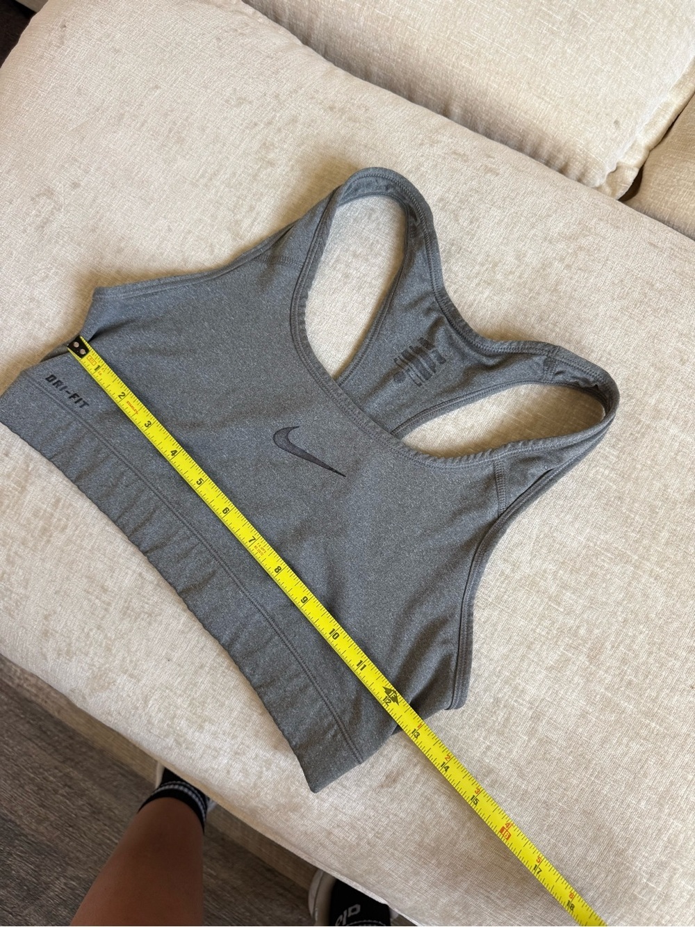 Nike Women's Dri-FIT Gray Racerback Sports Bra - Picture 2 of 4